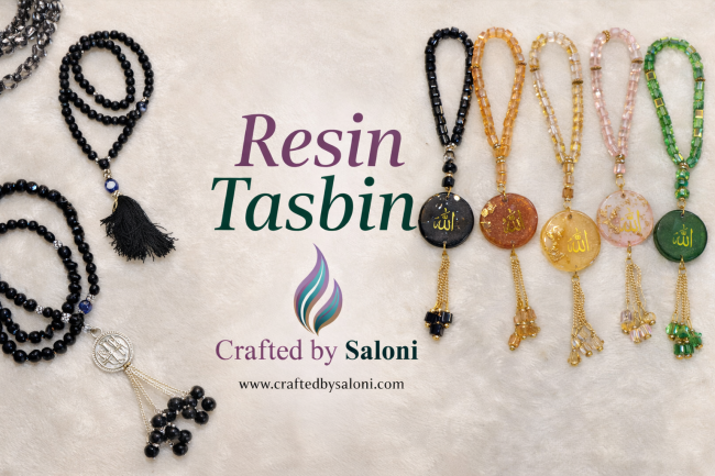 Square beads resin tasbih 650